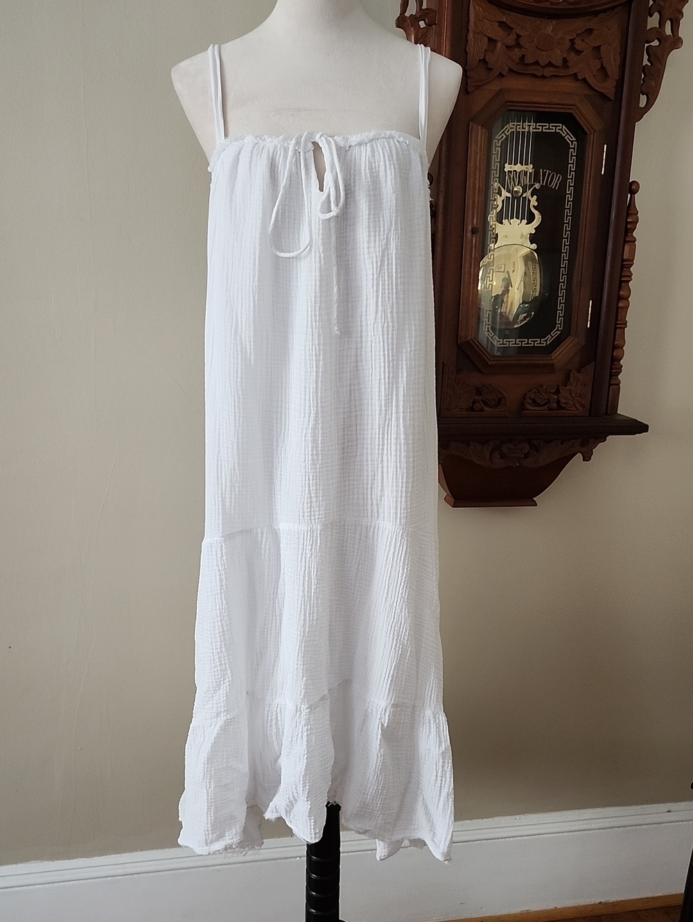 VELVET BY GRAHAM & SPENCER White Cotton Lightweight Dress, M